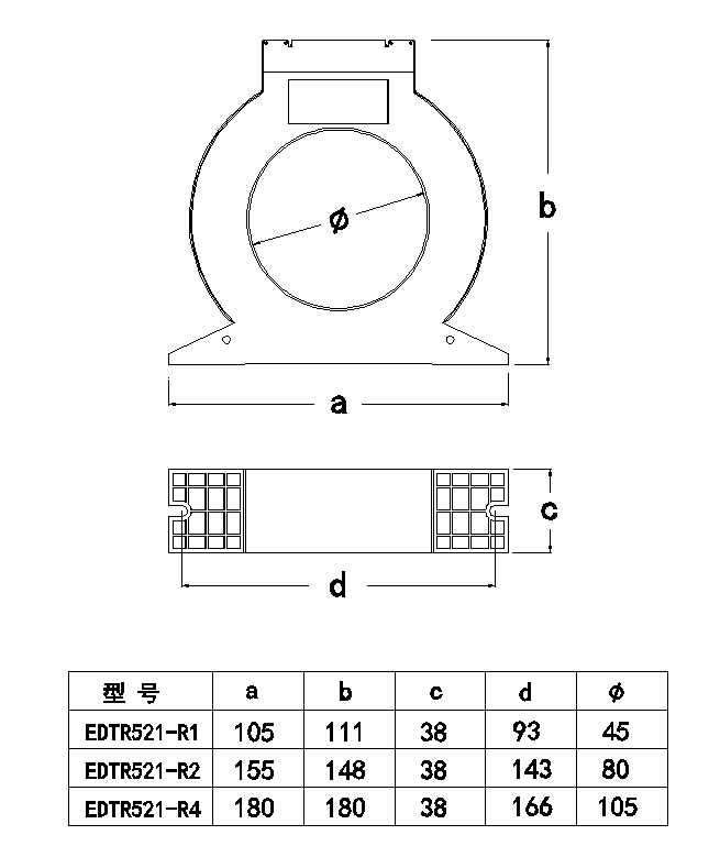 EDTR521/2-R/S系列 EDTR521-R1, EDTR521-R2, EDTR521-R4, EDTR522-S4, EDTR522-S6 组合式电气火灾监控探测器(图6)